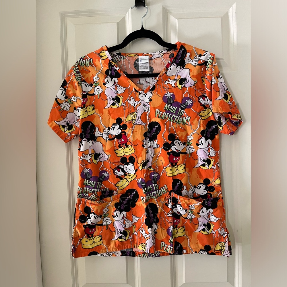 Clinic Scrub Top Disney's Bride of Mickenstein Women's Collection -XS Halloween